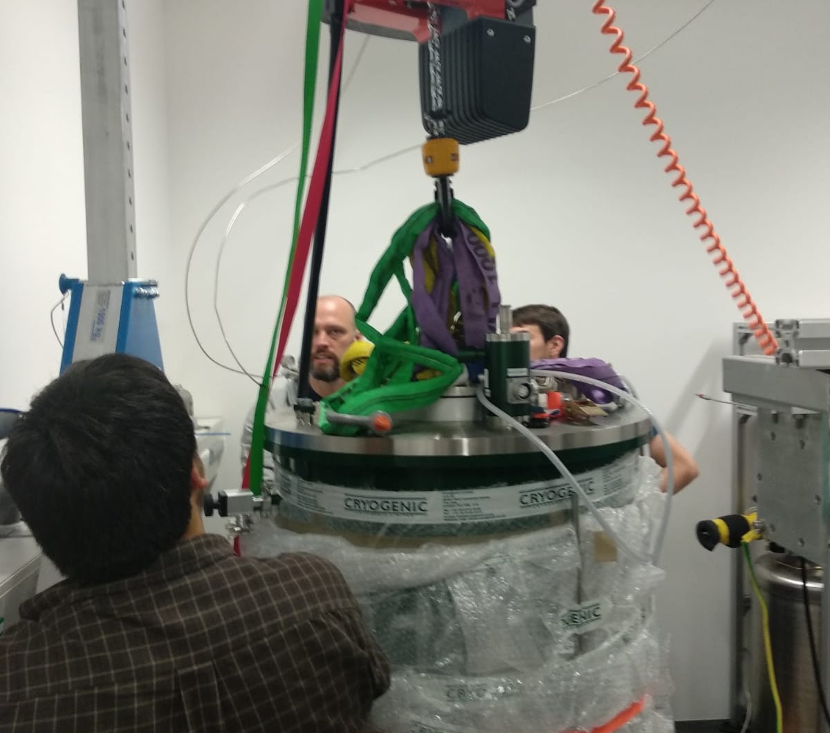 The CASPEr-Wind-LF magnet being delivered